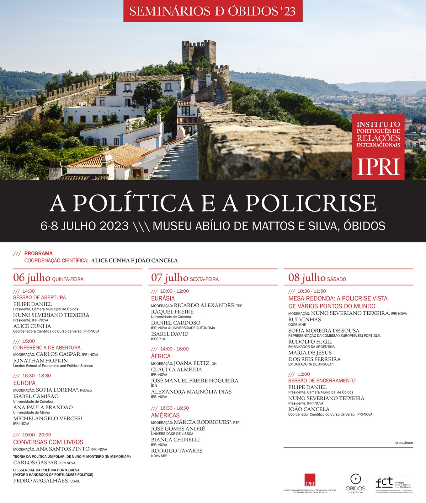 Programa - Seminários d’Obidos - IPRI-NOVA - “A Política e a Policrise”